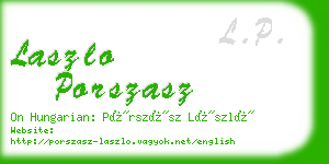 laszlo porszasz business card